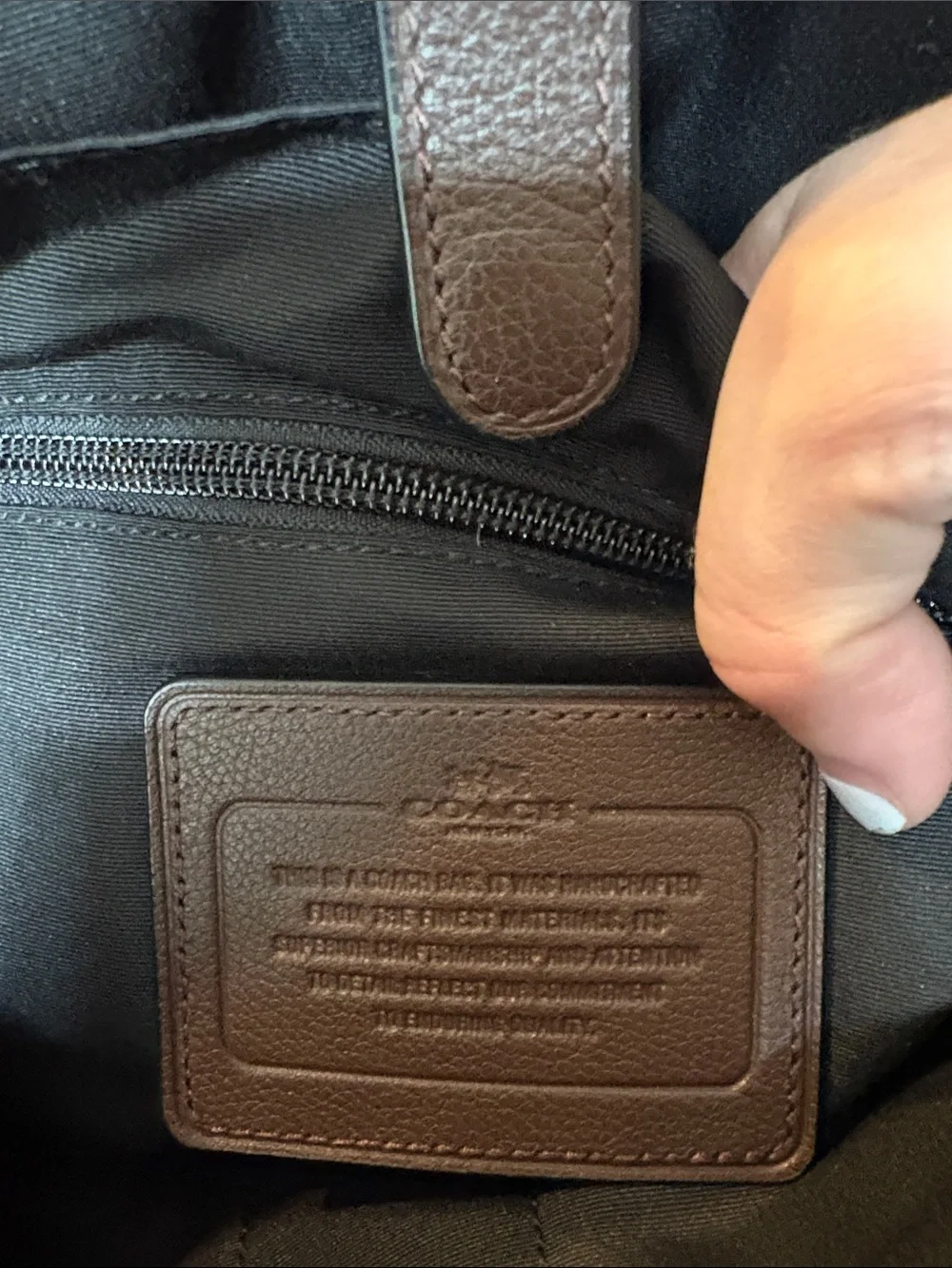 Coach Brown Leather Messenger Bag with Black Strap